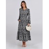 image:imageANRABESS Womens Long Sleeve Fall Flowy Maxi Dresses  Crewneck Soft Tiered Midi Dress Loose Fit ALine Hem with Pockets Casual Travel amp Work Outfit Spring Fall ClothingFloral Black