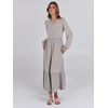 image:imageANRABESS Womens Long Sleeve Fall Flowy Maxi Dresses  Crewneck Soft Tiered Midi Dress Loose Fit ALine Hem with Pockets Casual Travel amp Work Outfit Spring Fall ClothingGray With White Polka Dot