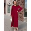 image:imageANRABESS Womens Long Sleeve Fall Flowy Maxi Dresses  Crewneck Soft Tiered Midi Dress Loose Fit ALine Hem with Pockets Casual Travel amp Work Outfit Spring Fall ClothingBurgundy