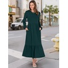 image:imageANRABESS Womens Long Sleeve Fall Flowy Maxi Dresses  Crewneck Soft Tiered Midi Dress Loose Fit ALine Hem with Pockets Casual Travel amp Work Outfit Spring Fall ClothingDark Green