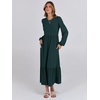 image:imageANRABESS Womens Long Sleeve Fall Flowy Maxi Dresses  Crewneck Soft Tiered Midi Dress Loose Fit ALine Hem with Pockets Casual Travel amp Work Outfit Spring Fall ClothingDark Green