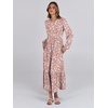 image:imageANRABESS Womens Long Sleeve Fall Flowy Maxi Dresses  Crewneck Soft Tiered Midi Dress Loose Fit ALine Hem with Pockets Casual Travel amp Work Outfit Spring Fall ClothingFloral Pink