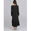 image:imageANRABESS Womens Long Sleeve Fall Flowy Maxi Dresses  Crewneck Soft Tiered Midi Dress Loose Fit ALine Hem with Pockets Casual Travel amp Work Outfit Spring Fall ClothingBlack