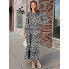image:imageANRABESS Womens Long Sleeve Fall Flowy Maxi Dresses  Crewneck Soft Tiered Midi Dress Loose Fit ALine Hem with Pockets Casual Travel amp Work Outfit Spring Fall ClothingFloral Black