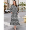 image:imageANRABESS Womens Long Sleeve Fall Flowy Maxi Dresses  Crewneck Soft Tiered Midi Dress Loose Fit ALine Hem with Pockets Casual Travel amp Work Outfit Spring Fall ClothingFloral Black