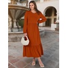 image:imageANRABESS Womens Long Sleeve Fall Flowy Maxi Dresses  Crewneck Soft Tiered Midi Dress Loose Fit ALine Hem with Pockets Casual Travel amp Work Outfit Spring Fall ClothingBrick Red