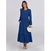 image:imageANRABESS Womens Long Sleeve Fall Flowy Maxi Dresses  Crewneck Soft Tiered Midi Dress Loose Fit ALine Hem with Pockets Casual Travel amp Work Outfit Spring Fall ClothingBlue