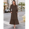 image:imageANRABESS Womens Long Sleeve Fall Flowy Maxi Dresses  Crewneck Soft Tiered Midi Dress Loose Fit ALine Hem with Pockets Casual Travel amp Work Outfit Spring Fall ClothingCoffee