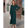 image:imageANRABESS Womens Long Sleeve Fall Flowy Maxi Dresses  Crewneck Soft Tiered Midi Dress Loose Fit ALine Hem with Pockets Casual Travel amp Work Outfit Spring Fall ClothingDark Green