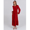 image:imageANRABESS Womens Long Sleeve Fall Flowy Maxi Dresses  Crewneck Soft Tiered Midi Dress Loose Fit ALine Hem with Pockets Casual Travel amp Work Outfit Spring Fall ClothingRed