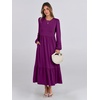 image:imageANRABESS Womens Long Sleeve Fall Flowy Maxi Dresses  Crewneck Soft Tiered Midi Dress Loose Fit ALine Hem with Pockets Casual Travel amp Work Outfit Spring Fall ClothingPurple