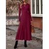 image:imageANRABESS Womens Long Sleeve Ribbed Knit Fall Casual Maxi Dress  Crewneck Swing Flowy A Line Bodycon Sweater DressesSoft Comfy Slim Fitted StretchyEveryday Date Nights WearWinter OutfitsBurgundy