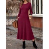 image:imageANRABESS Womens Long Sleeve Ribbed Knit Fall Casual Maxi Dress  Crewneck Swing Flowy A Line Bodycon Sweater DressesSoft Comfy Slim Fitted StretchyEveryday Date Nights WearWinter OutfitsBurgundy