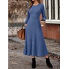 image:imageANRABESS Womens Long Sleeve Ribbed Knit Fall Casual Maxi Dress  Crewneck Swing Flowy A Line Bodycon Sweater DressesSoft Comfy Slim Fitted StretchyEveryday Date Nights WearWinter OutfitsNavy Blue