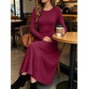 image:imageANRABESS Womens Long Sleeve Ribbed Knit Fall Casual Maxi Dress  Crewneck Swing Flowy A Line Bodycon Sweater DressesSoft Comfy Slim Fitted StretchyEveryday Date Nights WearWinter OutfitsBurgundy