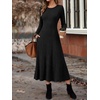 image:imageANRABESS Womens Long Sleeve Ribbed Knit Fall Casual Maxi Dress  Crewneck Swing Flowy A Line Bodycon Sweater DressesSoft Comfy Slim Fitted StretchyEveryday Date Nights WearWinter OutfitsBlack