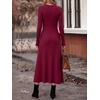 image:imageANRABESS Womens Long Sleeve Ribbed Knit Fall Casual Maxi Dress  Crewneck Swing Flowy A Line Bodycon Sweater DressesSoft Comfy Slim Fitted StretchyEveryday Date Nights WearWinter OutfitsBurgundy