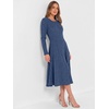 image:imageANRABESS Womens Long Sleeve Ribbed Knit Fall Midi Dresses  Crewneck Flared Swing Flowy A Line Sweater Dress Soft Comfy Fitted Stretchy Casual Winter Work Date Night Everyday WearDark Blue