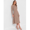 image:imageANRABESS Womens Long Sleeve Ribbed Knit Fall Midi Dresses  Crewneck Flared Swing Flowy A Line Sweater Dress Soft Comfy Fitted Stretchy Casual Winter Work Date Night Everyday WearTan