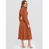 image:imageANRABESS Womens Long Sleeve Ribbed Knit Fall Midi Dresses  Crewneck Flared Swing Flowy A Line Sweater Dress Soft Comfy Fitted Stretchy Casual Winter Work Date Night Everyday WearBurnt Orange