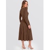 image:imageANRABESS Womens Long Sleeve Ribbed Knit Fall Midi Dresses  Crewneck Flared Swing Flowy A Line Sweater Dress Soft Comfy Fitted Stretchy Casual Winter Work Date Night Everyday WearBrown