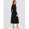 image:imageANRABESS Womens Long Sleeve Ribbed Knit Fall Midi Dresses  Crewneck Flared Swing Flowy A Line Sweater Dress Soft Comfy Fitted Stretchy Casual Winter Work Date Night Everyday WearBlack