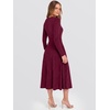image:imageANRABESS Womens Long Sleeve Ribbed Knit Fall Midi Dresses  Crewneck Flared Swing Flowy A Line Sweater Dress Soft Comfy Fitted Stretchy Casual Winter Work Date Night Everyday WearBurgundy