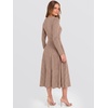 image:imageANRABESS Womens Long Sleeve Ribbed Knit Fall Midi Dresses  Crewneck Flared Swing Flowy A Line Sweater Dress Soft Comfy Fitted Stretchy Casual Winter Work Date Night Everyday WearTan