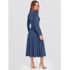 image:imageANRABESS Womens Long Sleeve Ribbed Knit Fall Midi Dresses  Crewneck Flared Swing Flowy A Line Sweater Dress Soft Comfy Fitted Stretchy Casual Winter Work Date Night Everyday WearDark Blue