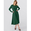 image:imageANRABESS Womens Long Sleeve Ribbed Knit Fall Midi Dresses  Crewneck Flared Swing Flowy A Line Sweater Dress Soft Comfy Fitted Stretchy Casual Winter Work Date Night Everyday WearDeep Green