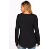 image:imageANRABESS Womens Long Sleeve Waffle Knit Shirts Fall Loose Fit Tunic Tops  Basics Casual Blouses Crew Neck Curved Hem Soft Comfy breathable Trendy Winter Outfits Layering PieceBlack