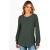 image:imageANRABESS Womens Long Sleeve Waffle Knit Shirts Fall Loose Fit Tunic Tops  Basics Casual Blouses Crew Neck Curved Hem Soft Comfy breathable Trendy Winter Outfits Layering PieceArmy Green