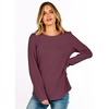 image:imageANRABESS Womens Long Sleeve Waffle Knit Shirts Fall Loose Fit Tunic Tops  Basics Casual Blouses Crew Neck Curved Hem Soft Comfy breathable Trendy Winter Outfits Layering PieceMauve