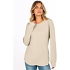 image:imageANRABESS Womens Long Sleeve Waffle Knit Shirts Fall Loose Fit Tunic Tops  Basics Casual Blouses Crew Neck Curved Hem Soft Comfy breathable Trendy Winter Outfits Layering PieceBeige