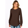 image:imageANRABESS Womens Long Sleeve Waffle Knit Shirts Fall Loose Fit Tunic Tops  Basics Casual Blouses Crew Neck Curved Hem Soft Comfy breathable Trendy Winter Outfits Layering PieceBrown