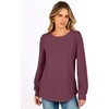 image:imageANRABESS Womens Long Sleeve Waffle Knit Shirts Fall Loose Fit Tunic Tops  Basics Casual Blouses Crew Neck Curved Hem Soft Comfy breathable Trendy Winter Outfits Layering PieceMauve