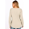 image:imageANRABESS Womens Long Sleeve Waffle Knit Shirts Fall Loose Fit Tunic Tops  Basics Casual Blouses Crew Neck Curved Hem Soft Comfy breathable Trendy Winter Outfits Layering PieceBeige