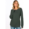 image:imageANRABESS Womens Long Sleeve Waffle Knit Shirts Fall Loose Fit Tunic Tops  Basics Casual Blouses Crew Neck Curved Hem Soft Comfy breathable Trendy Winter Outfits Layering PieceArmy Green