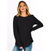 image:imageANRABESS Womens Long Sleeve Waffle Knit Shirts Fall Loose Fit Tunic Tops  Basics Casual Blouses Crew Neck Curved Hem Soft Comfy breathable Trendy Winter Outfits Layering PieceBlack