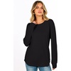 image:imageANRABESS Womens Long Sleeve Waffle Knit Shirts Fall Loose Fit Tunic Tops  Basics Casual Blouses Crew Neck Curved Hem Soft Comfy breathable Trendy Winter Outfits Layering PieceBlack