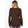 image:imageANRABESS Womens Long Sleeve Waffle Knit Shirts Fall Loose Fit Tunic Tops  Basics Casual Blouses Crew Neck Curved Hem Soft Comfy breathable Trendy Winter Outfits Layering PieceBrown