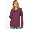 image:imageANRABESS Womens Long Sleeve Waffle Knit Shirts Fall Loose Fit Tunic Tops  Basics Casual Blouses Crew Neck Curved Hem Soft Comfy breathable Trendy Winter Outfits Layering PieceMauve