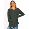 image:imageANRABESS Womens Long Sleeve Waffle Knit Shirts Fall Loose Fit Tunic Tops  Basics Casual Blouses Crew Neck Curved Hem Soft Comfy breathable Trendy Winter Outfits Layering PieceArmy Green