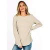 image:imageANRABESS Womens Long Sleeve Waffle Knit Shirts Fall Loose Fit Tunic Tops  Basics Casual Blouses Crew Neck Curved Hem Soft Comfy breathable Trendy Winter Outfits Layering PieceBeige