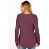 image:imageANRABESS Womens Long Sleeve Waffle Knit Shirts Fall Loose Fit Tunic Tops  Basics Casual Blouses Crew Neck Curved Hem Soft Comfy breathable Trendy Winter Outfits Layering PieceMauve