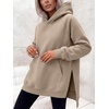 image:imageANRABESS Womens Oversized Hoodies Slit Side Sweatshirts  Long Sleeve Fleece PulloverComfy Hooded TunicFall Fashion OutfitsCasual for Workout Travel amp Everyday WearKhaki