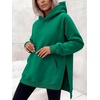 image:imageANRABESS Womens Oversized Hoodies Slit Side Sweatshirts  Long Sleeve Fleece PulloverComfy Hooded TunicFall Fashion OutfitsCasual for Workout Travel amp Everyday WearGreen