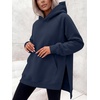 image:imageANRABESS Womens Oversized Hoodies Slit Side Sweatshirts  Long Sleeve Fleece PulloverComfy Hooded TunicFall Fashion OutfitsCasual for Workout Travel amp Everyday WearNavy Blue