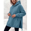 image:imageANRABESS Womens Oversized Hoodies Slit Side Sweatshirts  Long Sleeve Fleece PulloverComfy Hooded TunicFall Fashion OutfitsCasual for Workout Travel amp Everyday WearGrey Blue