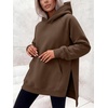 image:imageANRABESS Womens Oversized Hoodies Slit Side Sweatshirts  Long Sleeve Fleece PulloverComfy Hooded TunicFall Fashion OutfitsCasual for Workout Travel amp Everyday WearCoffee